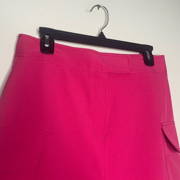Topshop NWT Pink Front Slit Utility Pencil Skirt 8 - Picture 4 of 8